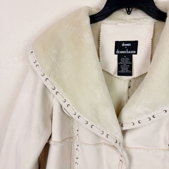 Western Cream Whipstitch Rodeo Faux Fur Suede Coat Jacket 1X - Picture 3 of 7